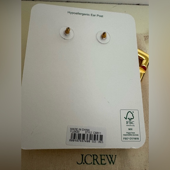 NWT - J. Crew Gold Statement Earrings - Picture 3 of 3